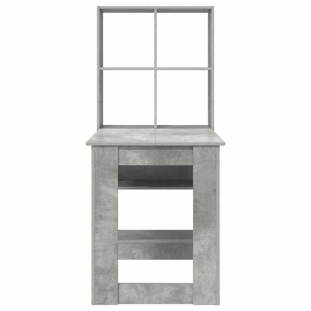Bord med hylde Beton Grå 122 x 67 x 145 cm Konstrueret træ