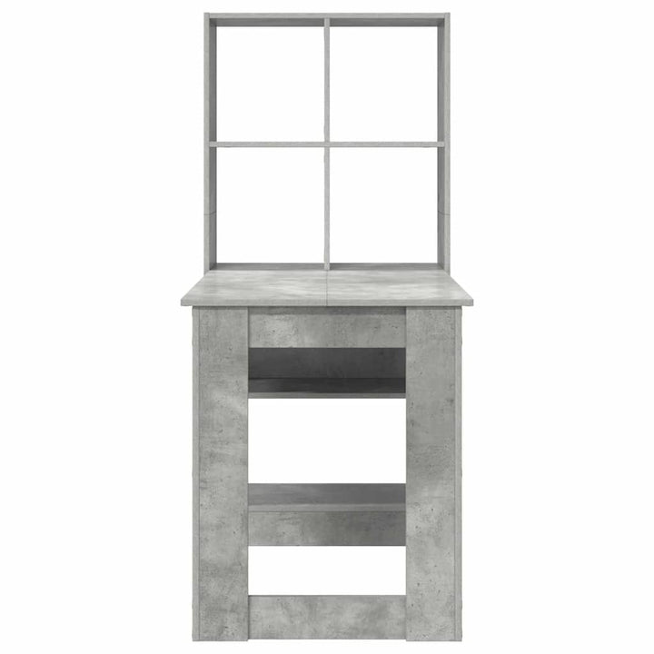 Bord med hylde Beton Grå 122 x 67 x 145 cm Konstrueret træ