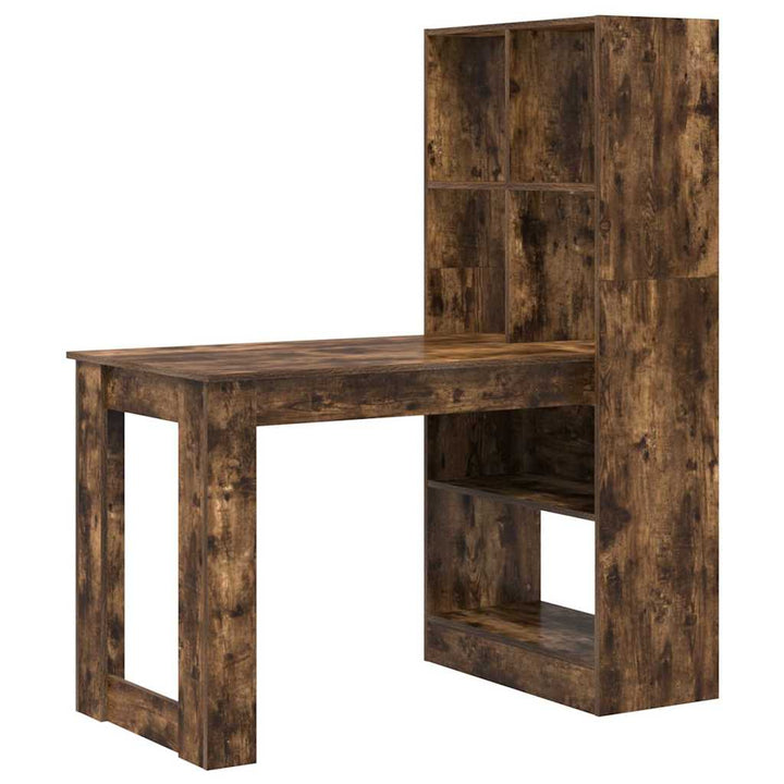 Bord med hylde Røget eg 122 x 67 x 145 cm Konstrueret træ