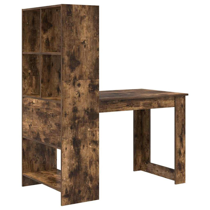 Bord med hylde Røget eg 122 x 67 x 145 cm Konstrueret træ