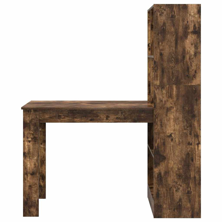 Bord med hylde Røget eg 122 x 67 x 145 cm Konstrueret træ