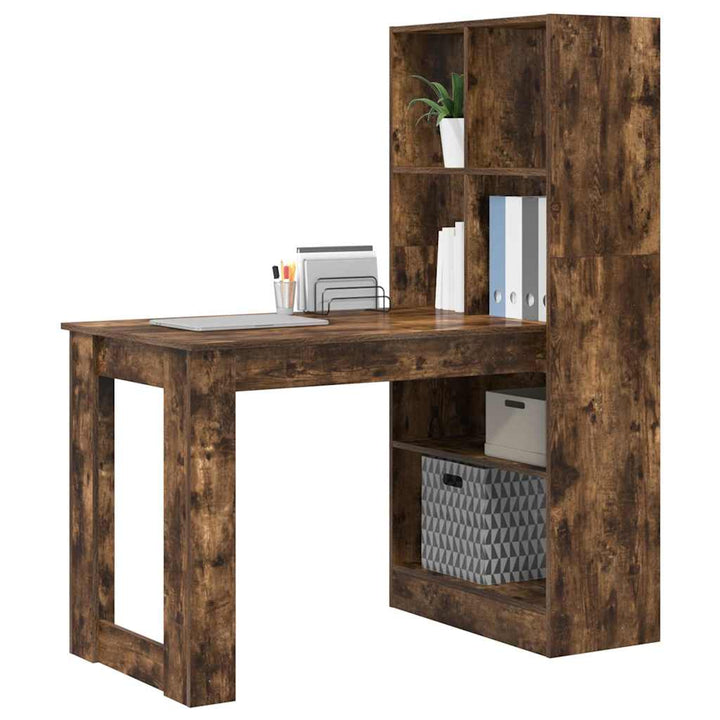 Bord med hylde Røget eg 122 x 67 x 145 cm Konstrueret træ