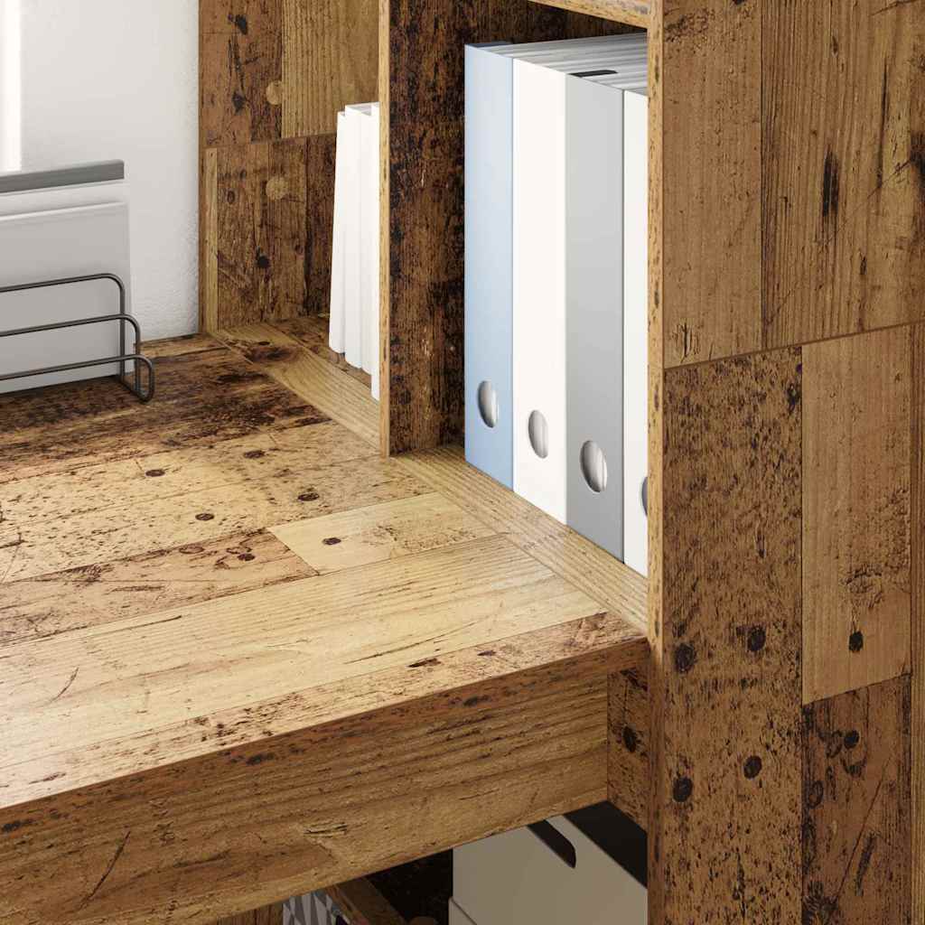 Bord med hylde Gammelt træ 122 x 67 x 145 cm Konstrueret træ