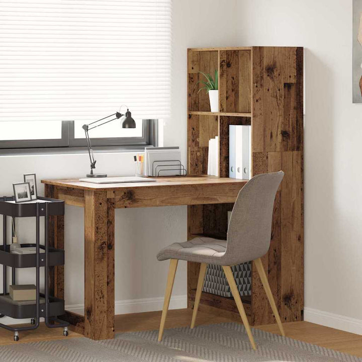 Bord med hylde Gammelt træ 122 x 67 x 145 cm Konstrueret træ