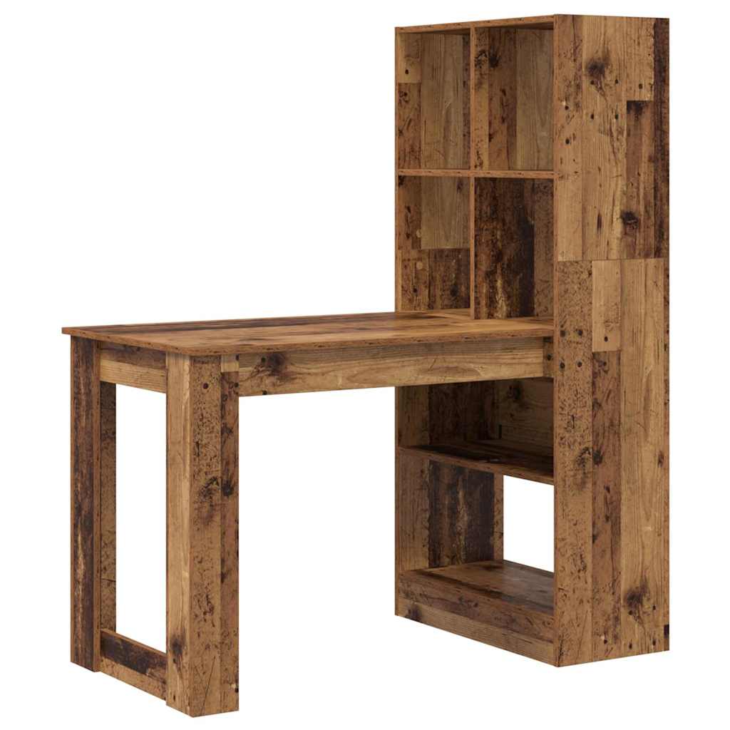 Bord med hylde Gammelt træ 122 x 67 x 145 cm Konstrueret træ