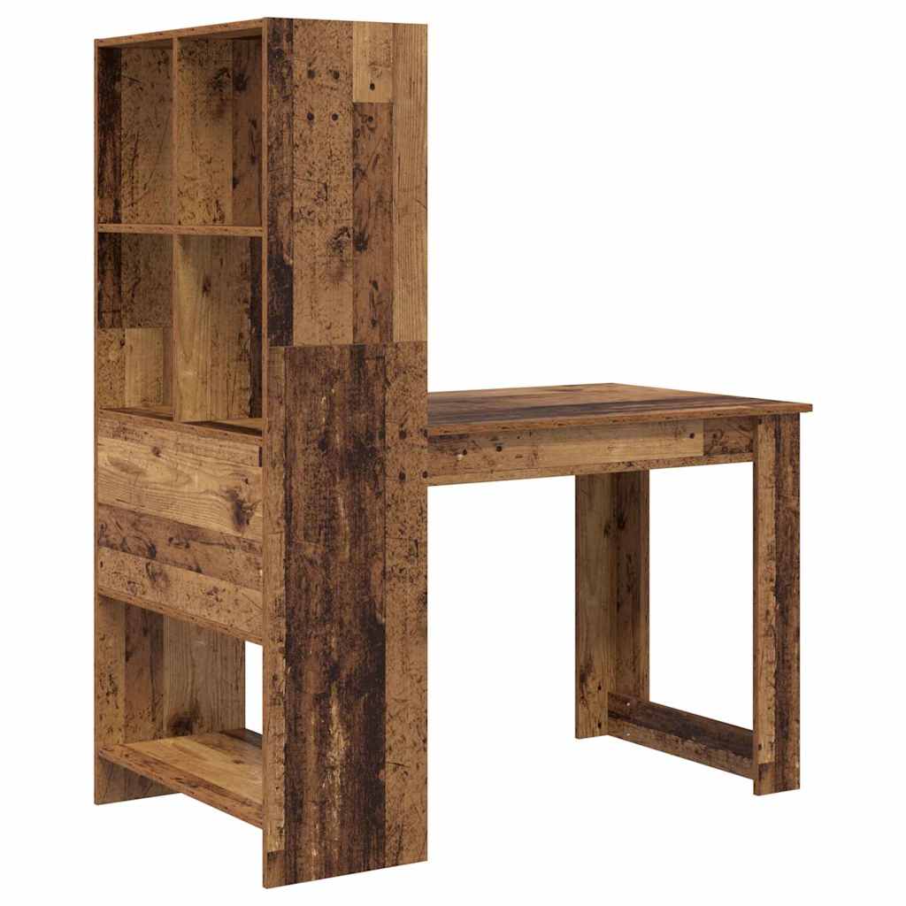 Bord med hylde Gammelt træ 122 x 67 x 145 cm Konstrueret træ