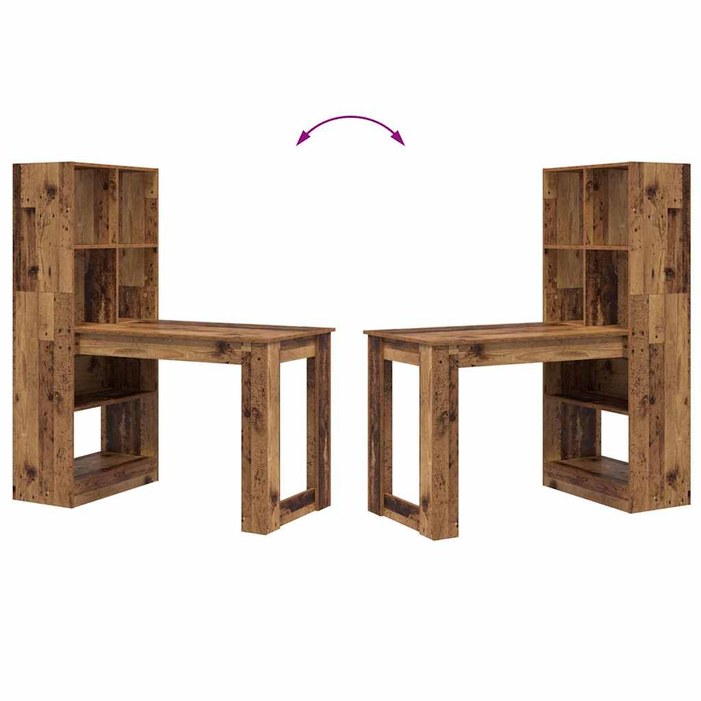 Bord med hylde Gammelt træ 122 x 67 x 145 cm Konstrueret træ