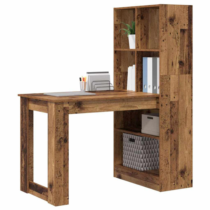 Bord med hylde Gammelt træ 122 x 67 x 145 cm Konstrueret træ