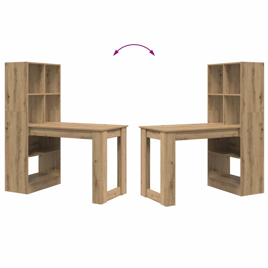 Bord med hylde artisan eg 122 x 67 x 145 cm Konstrueret træ