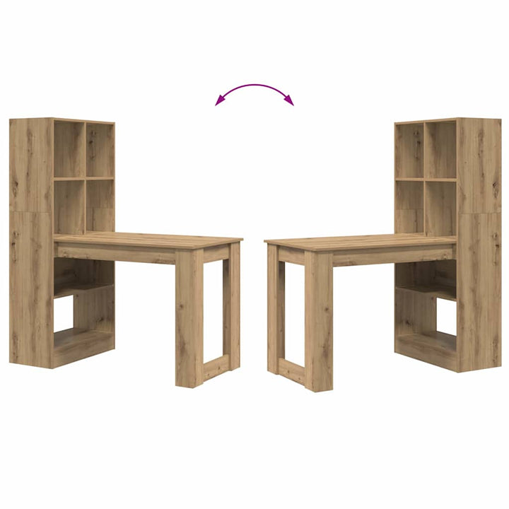Bord med hylde artisan eg 122 x 67 x 145 cm Konstrueret træ