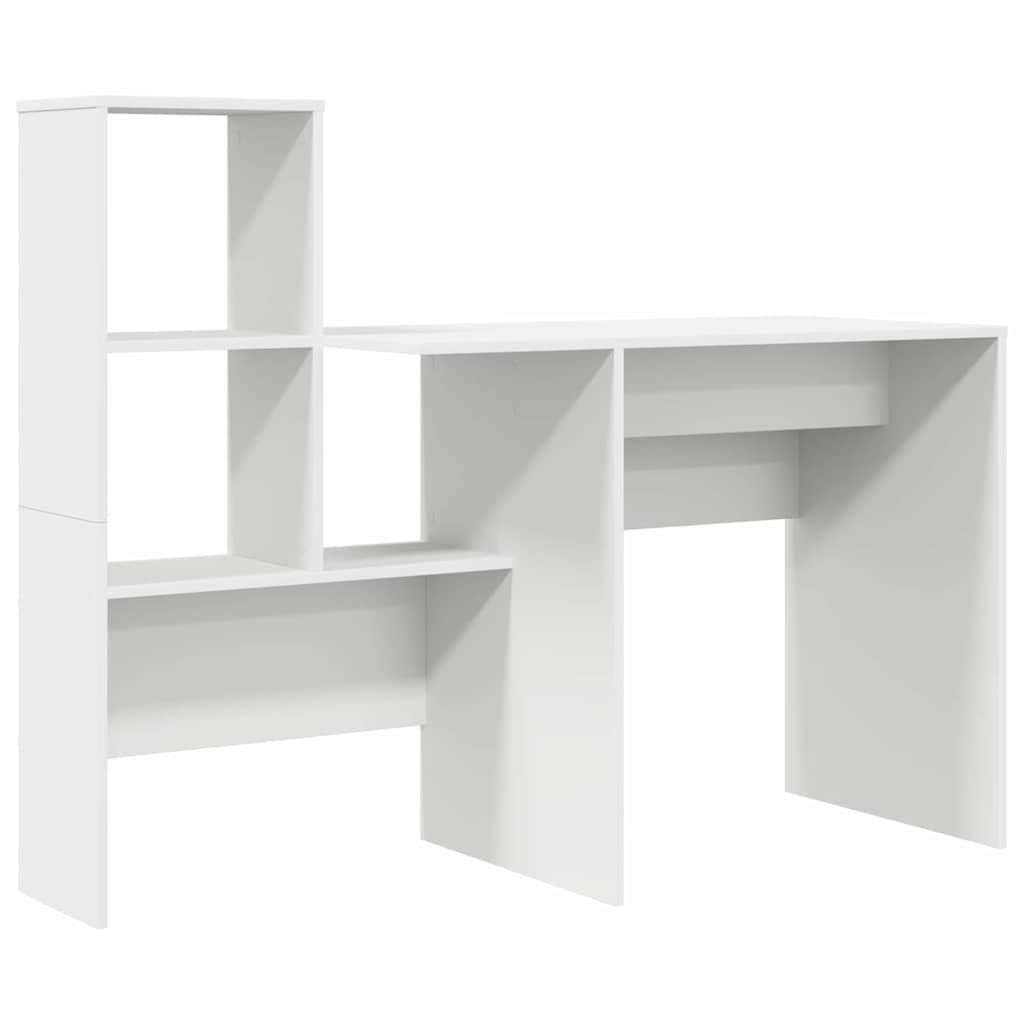 Bord med skuffe Hvid 131,5 x 50 x 106,5 cm Konstrueret træ