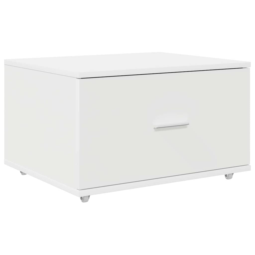 Bord med skuffe Hvid 131,5 x 50 x 106,5 cm Konstrueret træ