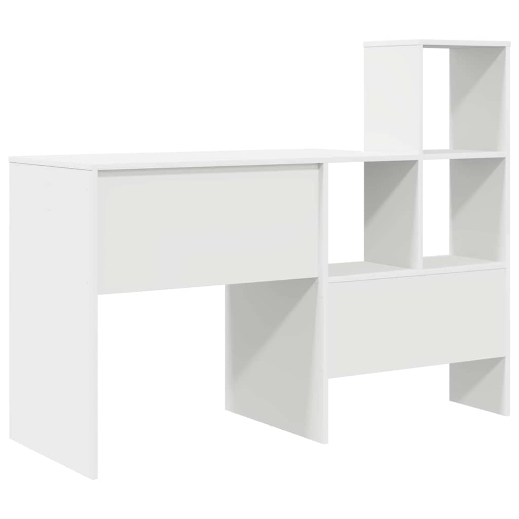 Bord med skuffe Hvid 131,5 x 50 x 106,5 cm Konstrueret træ