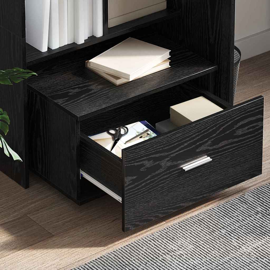 Bord med skuffe Sort eg 131,5 x 50 x 106,5 cm Konstrueret træ