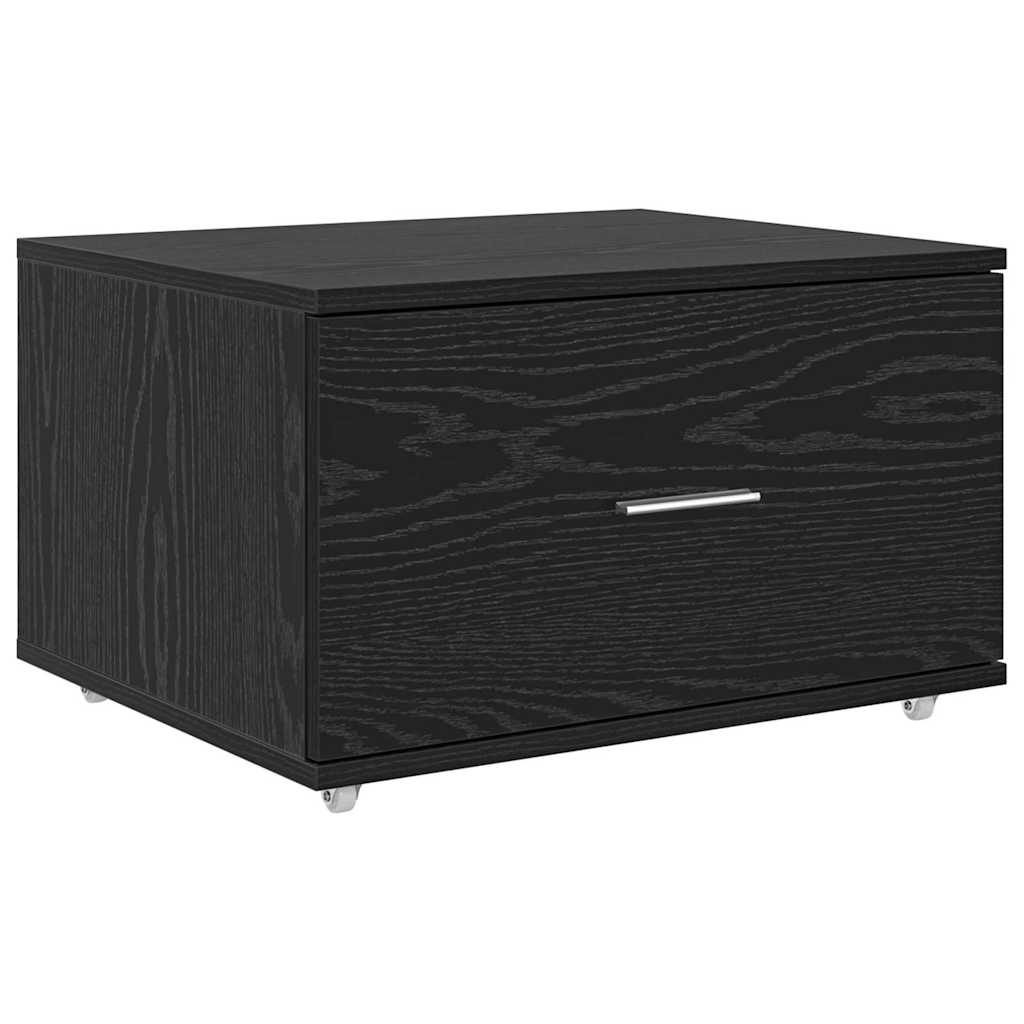 Bord med skuffe Sort eg 131,5 x 50 x 106,5 cm Konstrueret træ