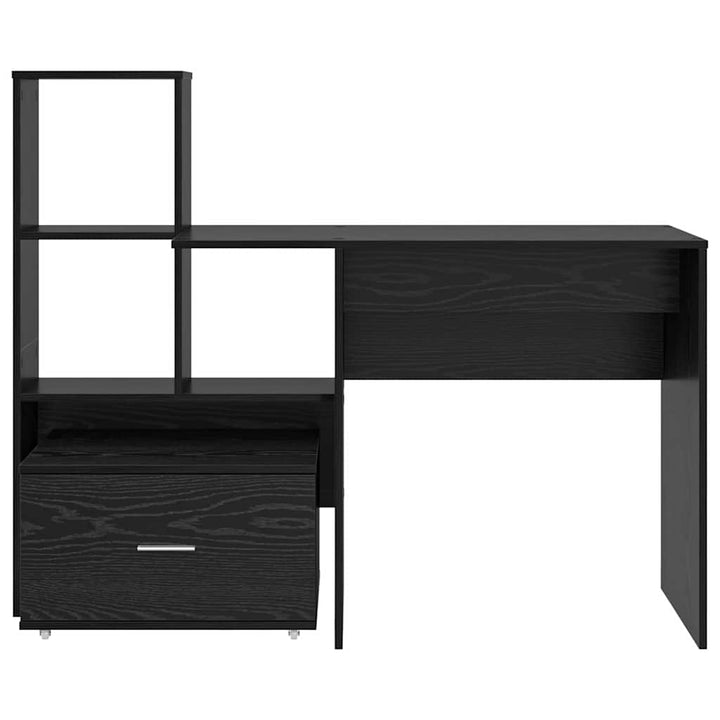 Bord med skuffe Sort eg 131,5 x 50 x 106,5 cm Konstrueret træ