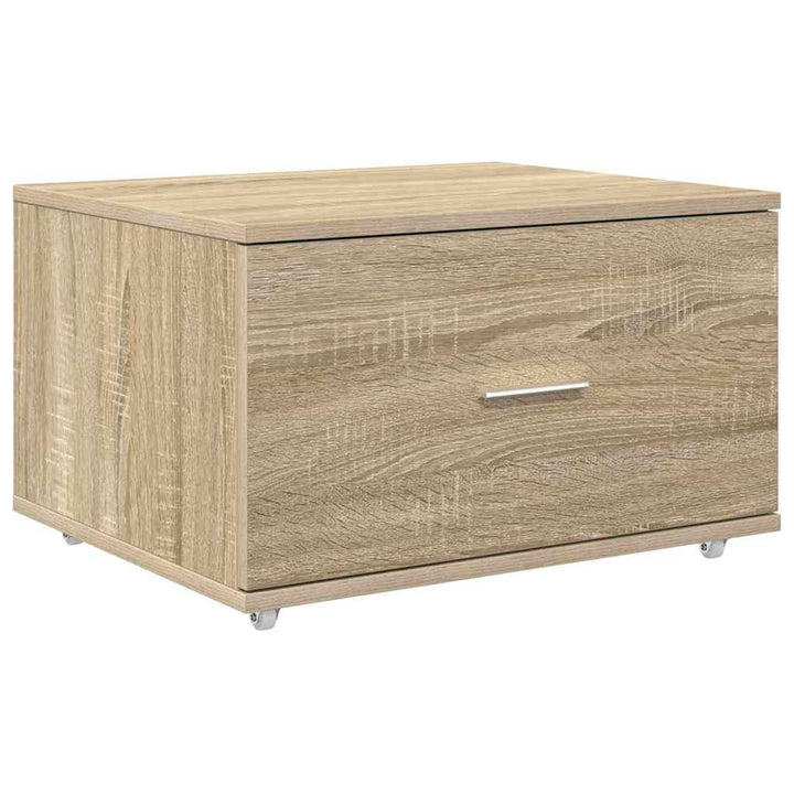 Bord med skuffe Sonoma-eg 131,5 x 50 x 106,5 cm Konstrueret træ