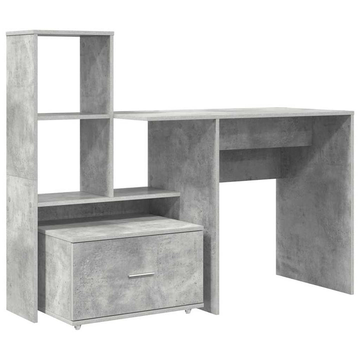 Bord med skuffe Betongrå 131,5 x 50 x 106,5 cm Konstrueret træ