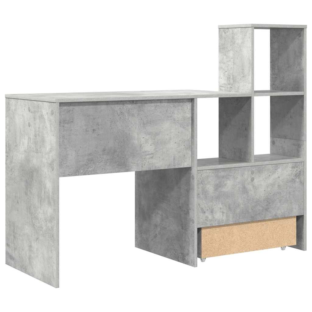 Bord med skuffe Betongrå 131,5 x 50 x 106,5 cm Konstrueret træ