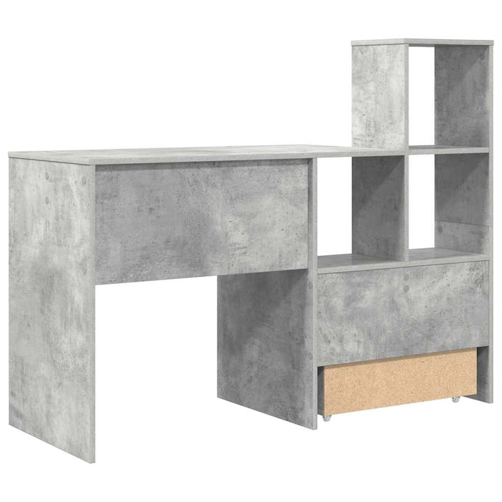Bord med skuffe Betongrå 131,5 x 50 x 106,5 cm Konstrueret træ
