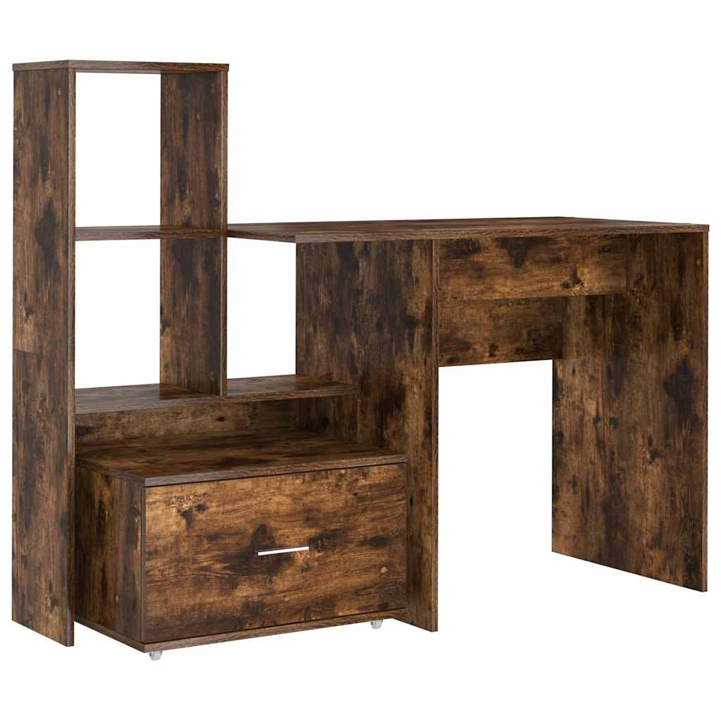Bord med skuffe Røget eg 131,5 x 50 x 106,5 cm Konstrueret træ