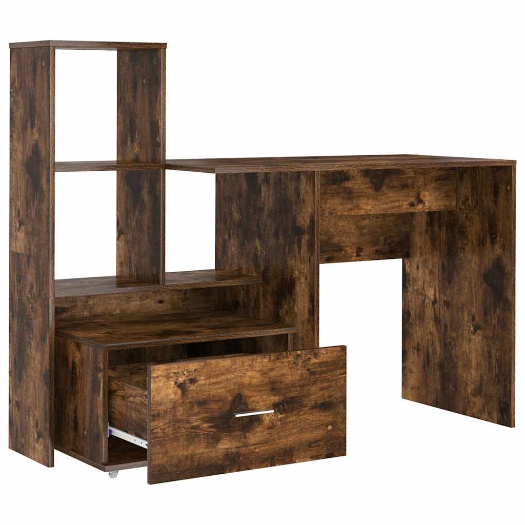 Bord med skuffe Røget eg 131,5 x 50 x 106,5 cm Konstrueret træ