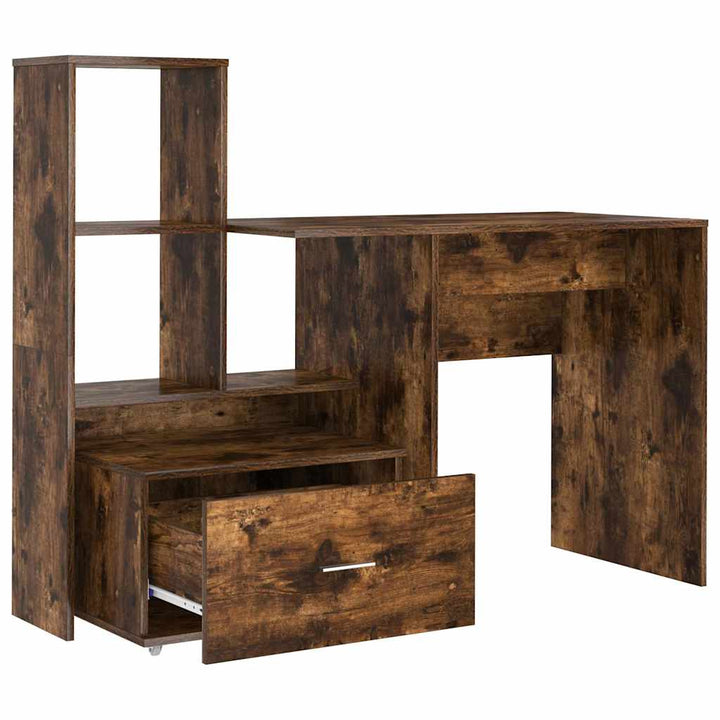 Bord med skuffe Røget eg 131,5 x 50 x 106,5 cm Konstrueret træ