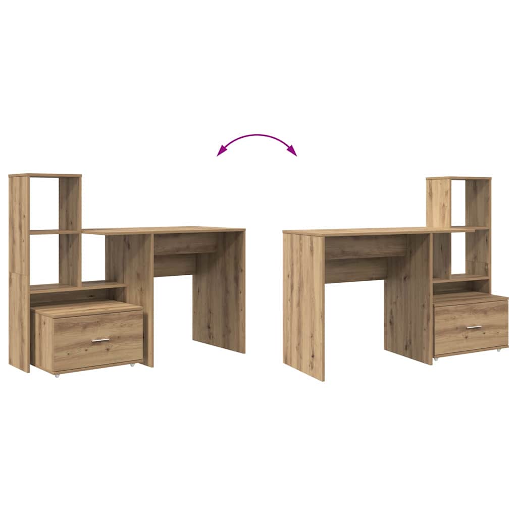 Bord med hylde artisan eg 131,5 x 50 x 106,5 cm Konstrueret træ