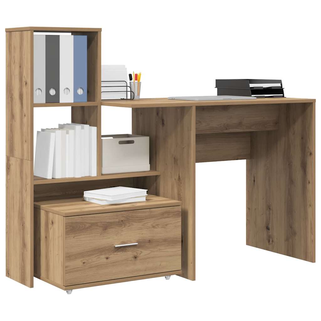 Bord med hylde artisan eg 131,5 x 50 x 106,5 cm Konstrueret træ