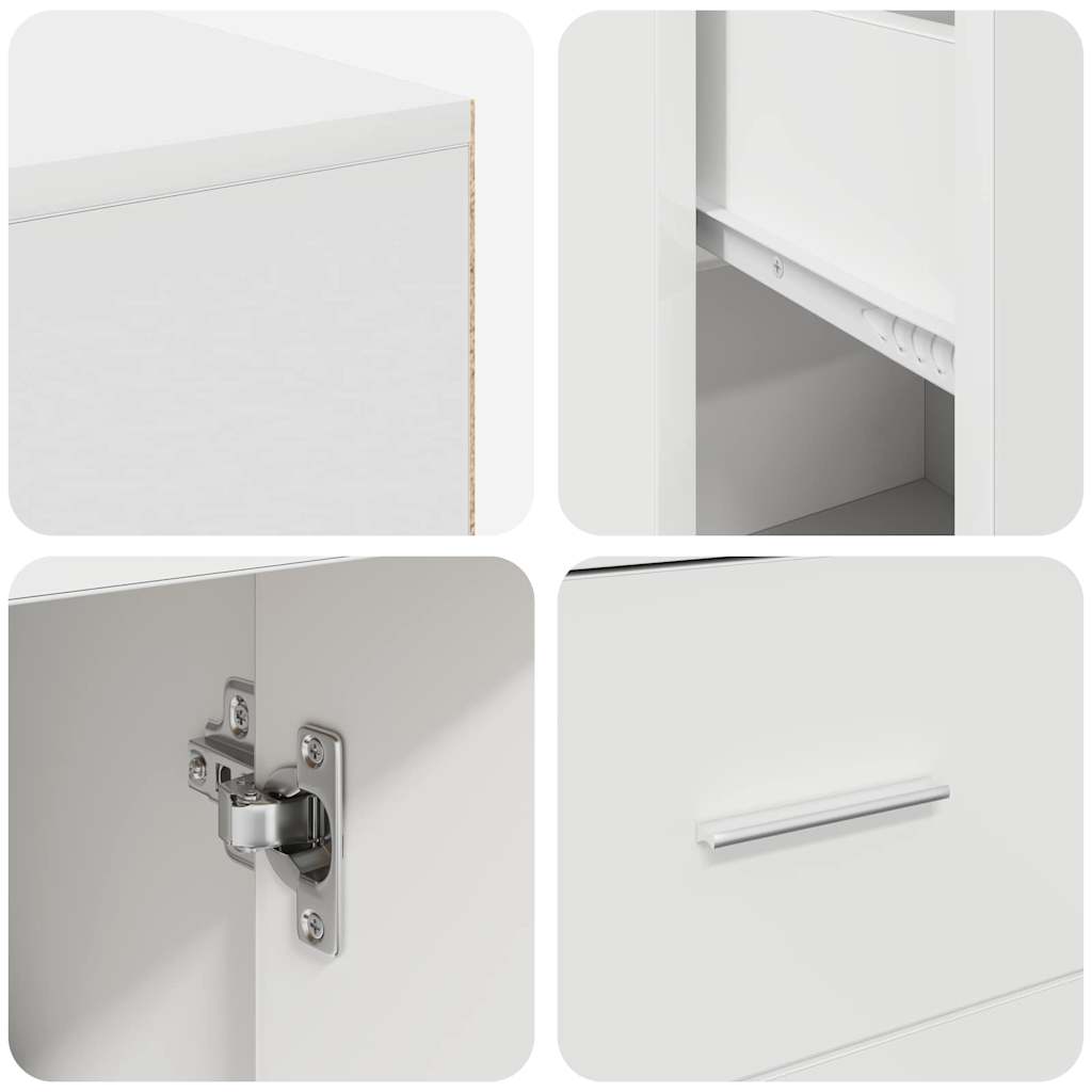 Hjørneskrivebord med dør Hvid 102 x 50 x 75 cm Konstrueret træ