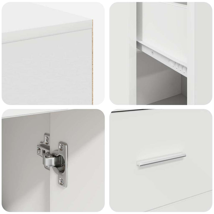 Hjørneskrivebord med dør Hvid 102 x 50 x 75 cm Konstrueret træ