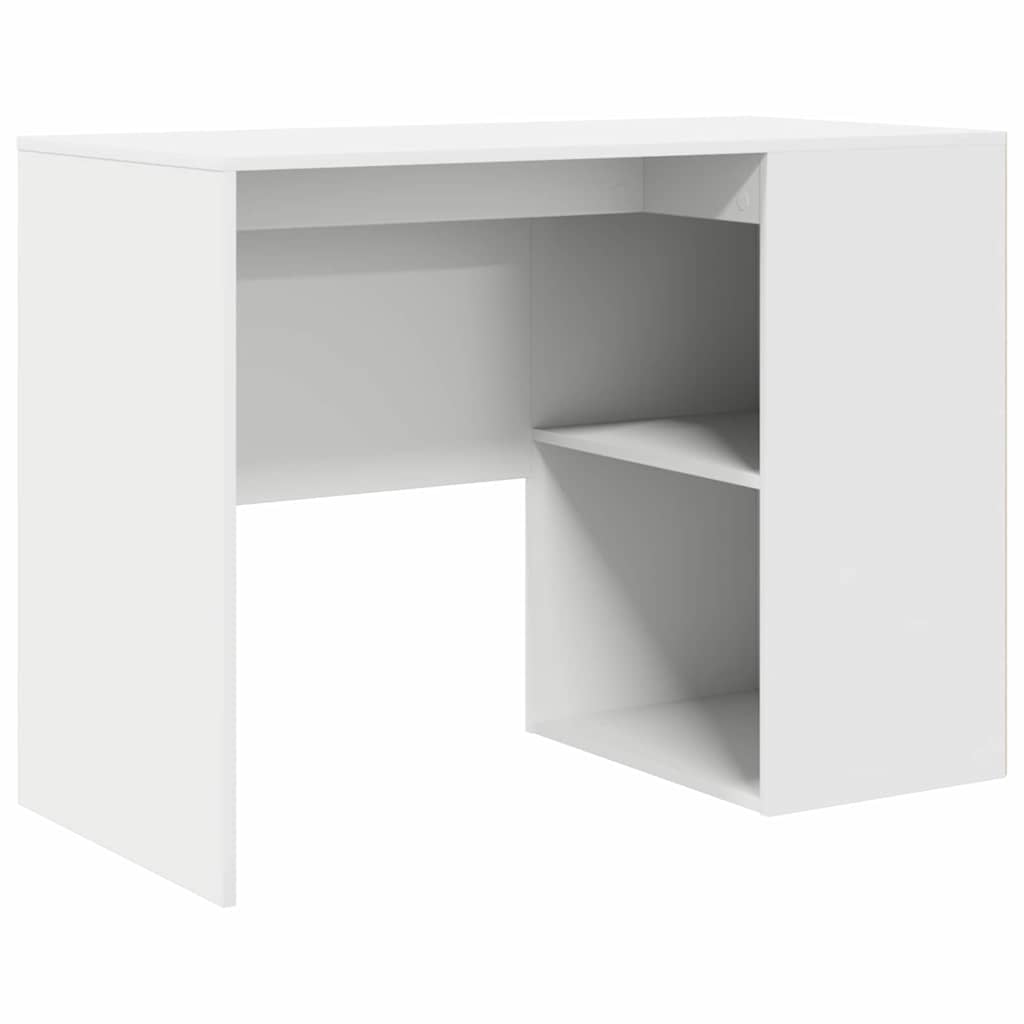 Hjørneskrivebord med dør Hvid 102 x 50 x 75 cm Konstrueret træ