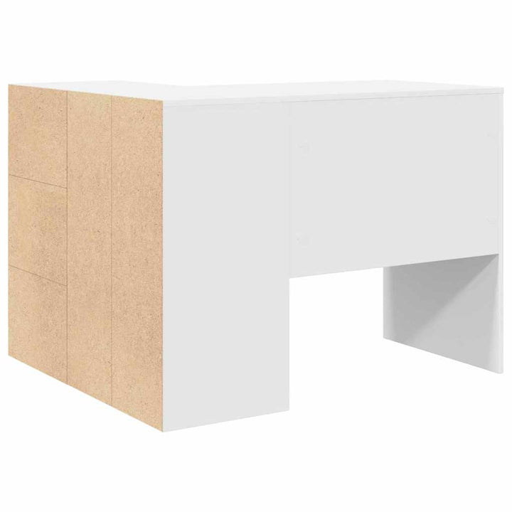 Hjørneskrivebord med dør Hvid 102 x 50 x 75 cm Konstrueret træ