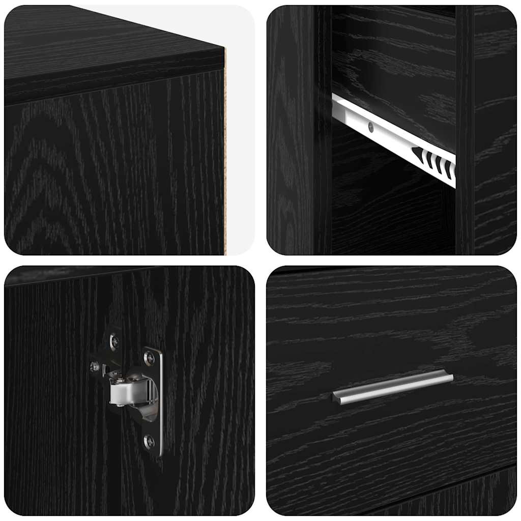Hjørneskrivebord Sort eg 102 x 50 x 75 cm Konstrueret træ