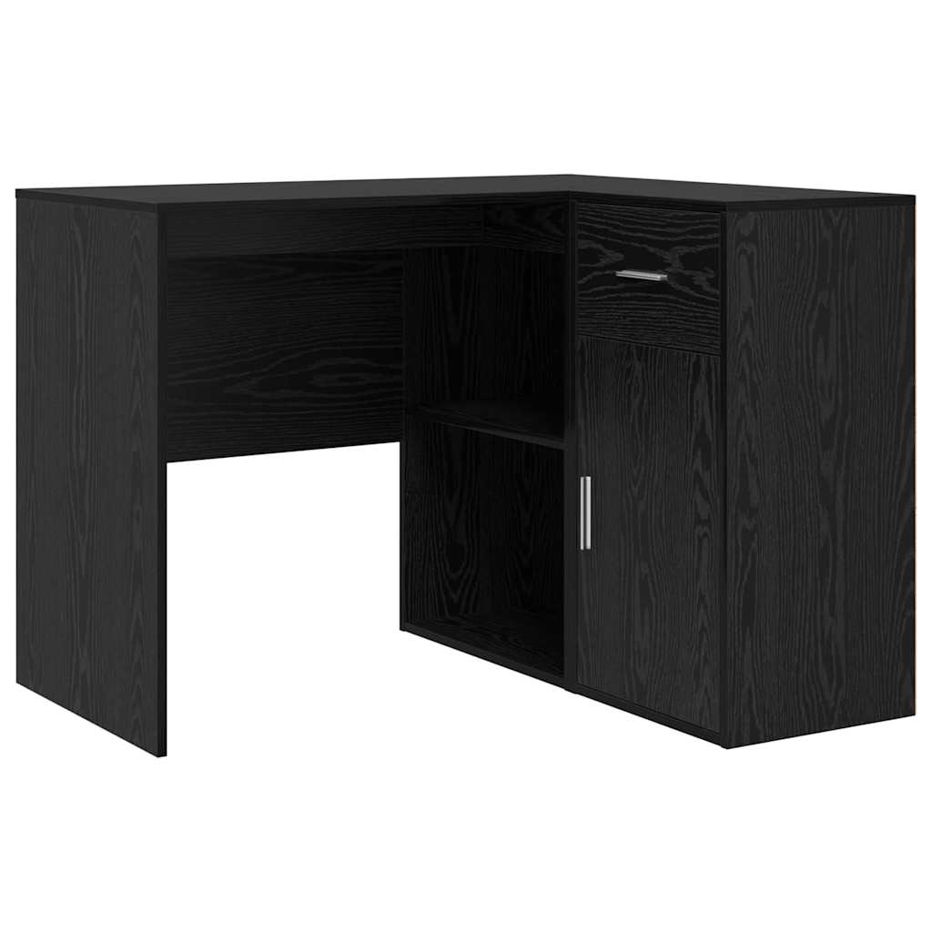 Hjørneskrivebord Sort eg 102 x 50 x 75 cm Konstrueret træ