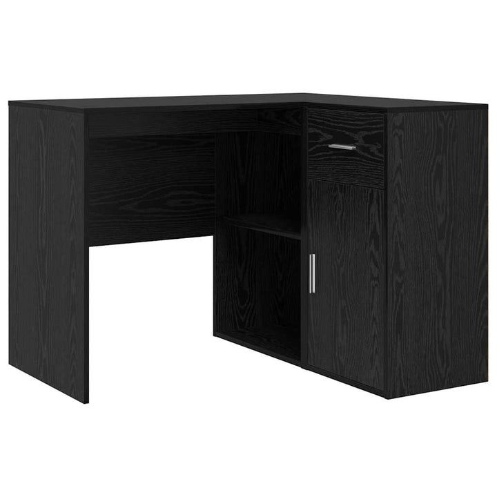 Hjørneskrivebord Sort eg 102 x 50 x 75 cm Konstrueret træ