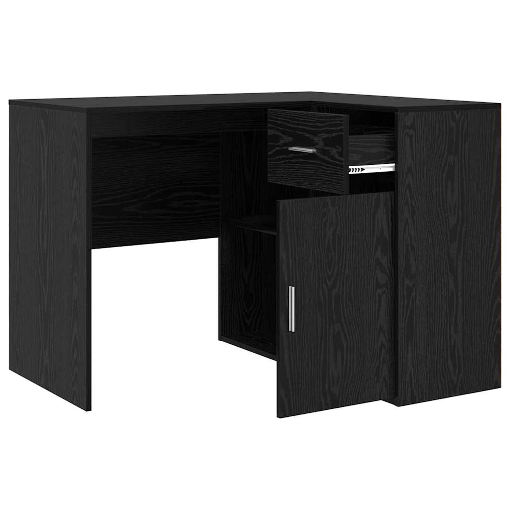 Hjørneskrivebord Sort eg 102 x 50 x 75 cm Konstrueret træ