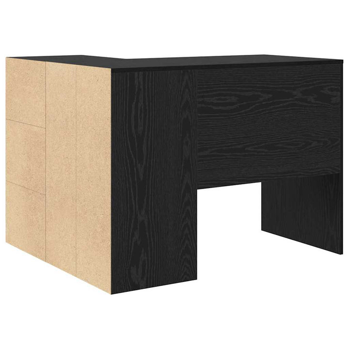 Hjørneskrivebord Sort eg 102 x 50 x 75 cm Konstrueret træ