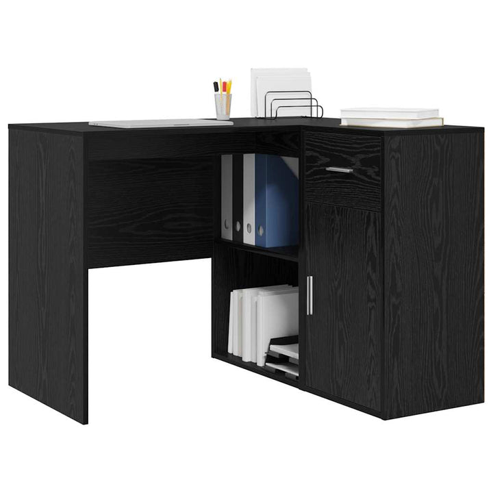 Hjørneskrivebord Sort eg 102 x 50 x 75 cm Konstrueret træ