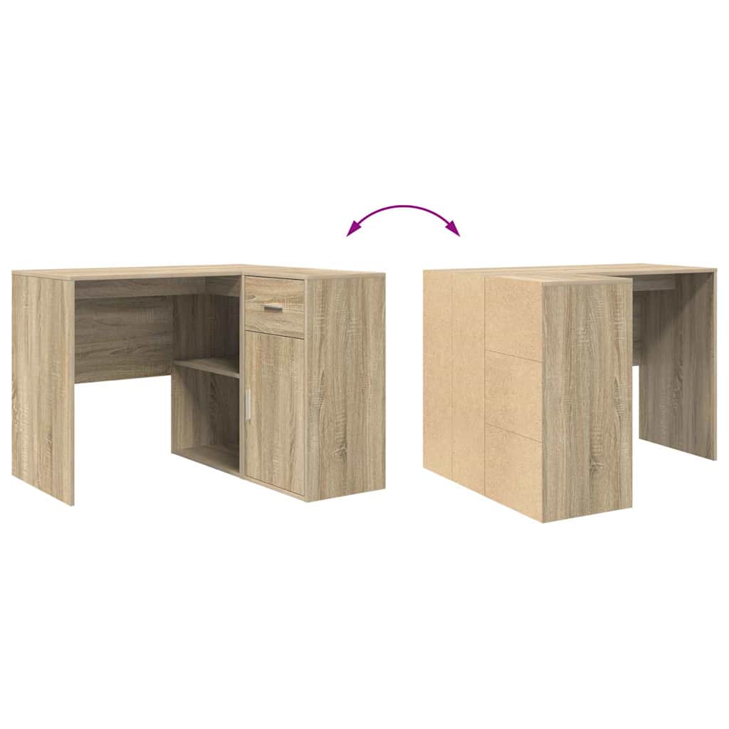 Hjørneskrivebord Sonoma eg 102 x 50 x 75 cm Konstrueret træ