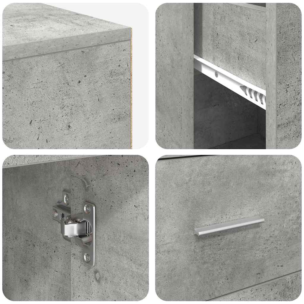 Hjørneskrivebord Beton Grå 102 x 50 x 75 cm Konstrueret træ