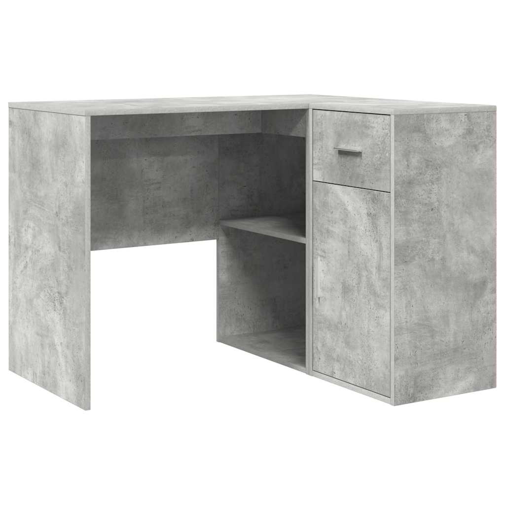 Hjørneskrivebord Beton Grå 102 x 50 x 75 cm Konstrueret træ