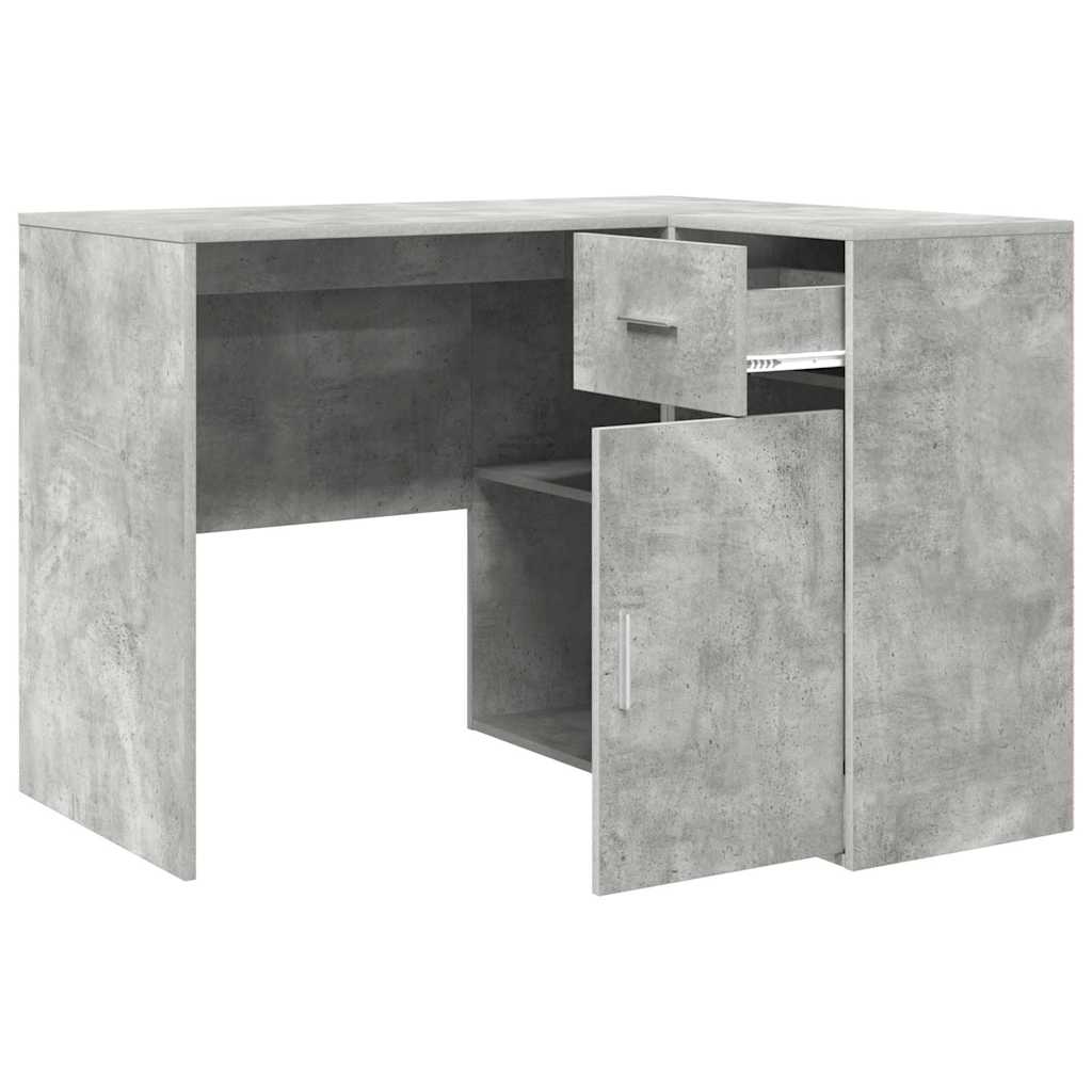 Hjørneskrivebord Beton Grå 102 x 50 x 75 cm Konstrueret træ