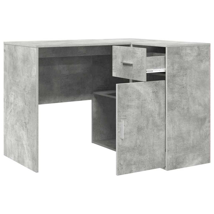 Hjørneskrivebord Beton Grå 102 x 50 x 75 cm Konstrueret træ