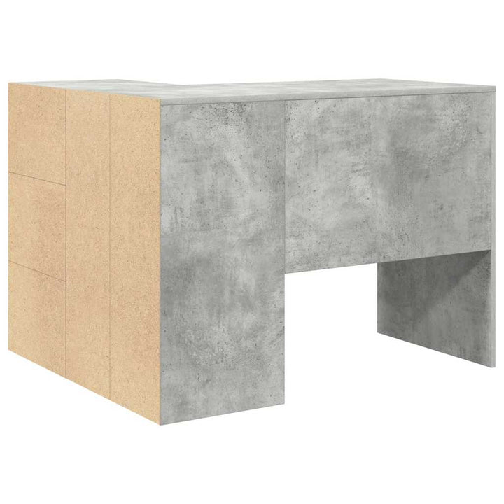 Hjørneskrivebord Beton Grå 102 x 50 x 75 cm Konstrueret træ