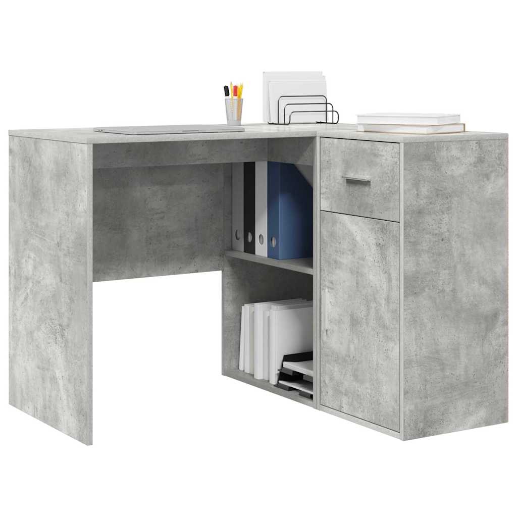 Hjørneskrivebord Beton Grå 102 x 50 x 75 cm Konstrueret træ