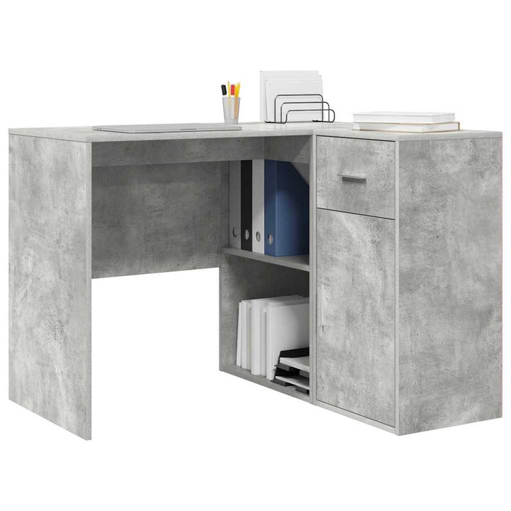 Hjørneskrivebord Beton Grå 102 x 50 x 75 cm Konstrueret træ