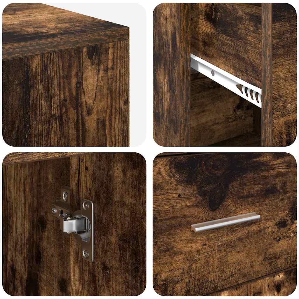 Hjørneskrivebord Røget eg 102 x 50 x 75 cm Konstrueret træ
