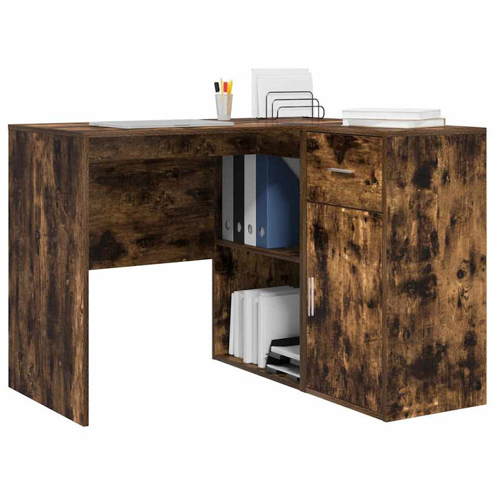 Hjørneskrivebord Røget eg 102 x 50 x 75 cm Konstrueret træ