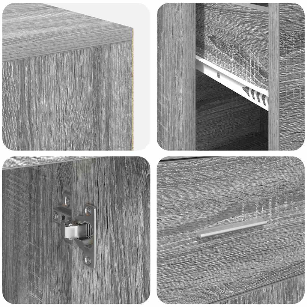 Hjørneskrivebord Grå sonoma-eg 102 x 50 x 75 cm Konstrueret træ